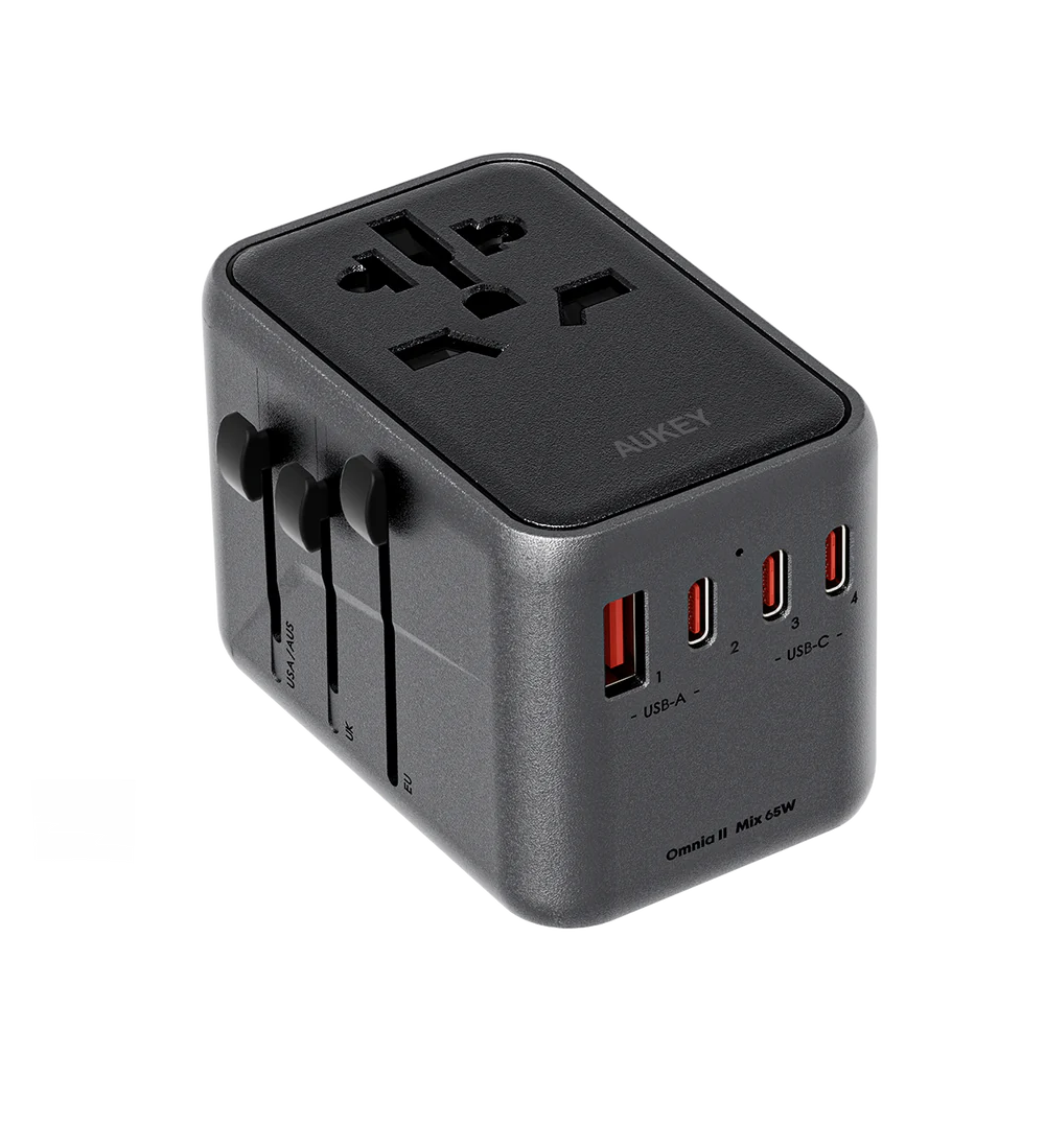 AUKEY TRAVEL MATE 65W ADAPTER WITH USB PORT
