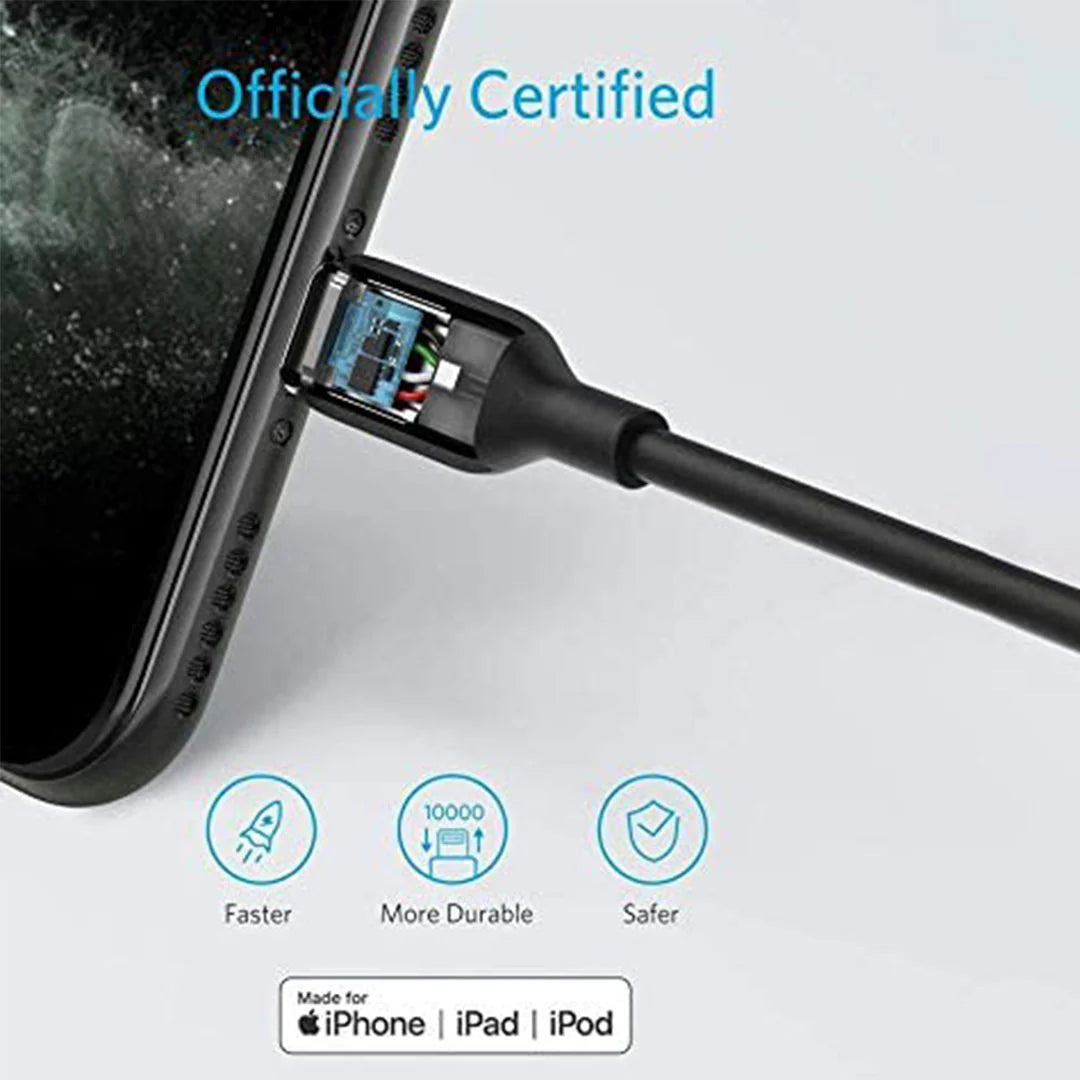 ANKER A8832H11 POWERLINE III USB-C CABLE W/ LIGHTNING CONNECTOR 3FT- BLACK