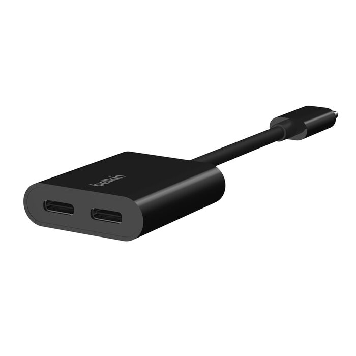 BELKIN ROCKSTAR USB-C AUDIO + CHARGER ADAPTER F7U081BTBLK