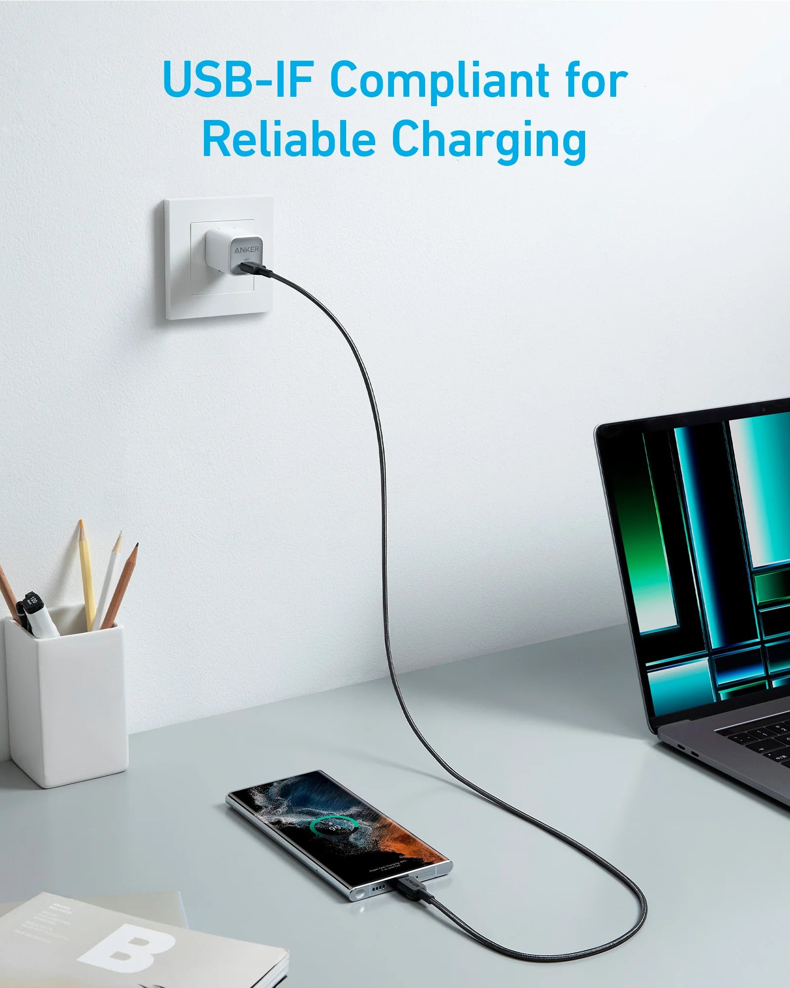 A81F6H11 ANKER 322 USB-C TO USB-C CABLE (6FT) BLACK