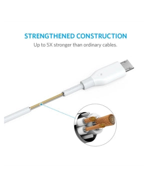 ANKER A8132H21 POWERLINE MICRO USB (3FT 0.9M) WHITE