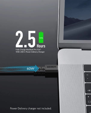 ANKER A8032H11 POWER LINE SELECT + USB-C TO USB-C CABLE 3FT BLACK