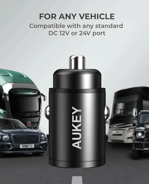 AUKEY ENDURO NANO AC 30W 2-PORT CAR CHARGER