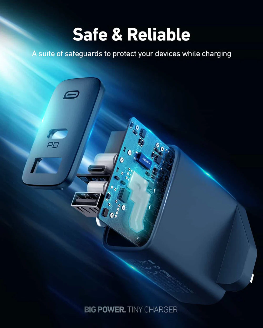 AUKEY DUAL PORT SWIFT 32W PD WALL CHARGER