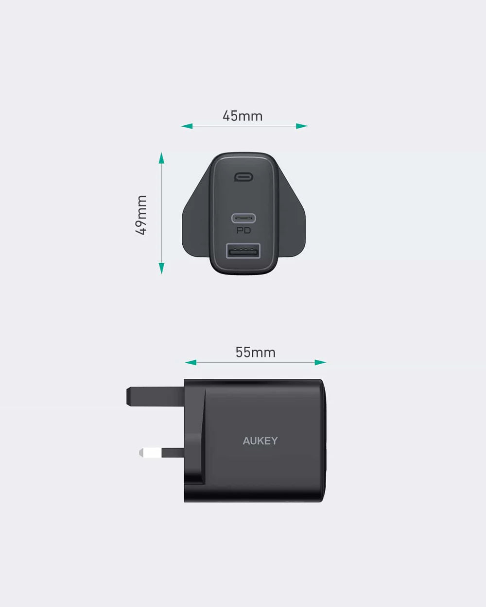 AUKEY DUAL PORT SWIFT 32W PD WALL CHARGER