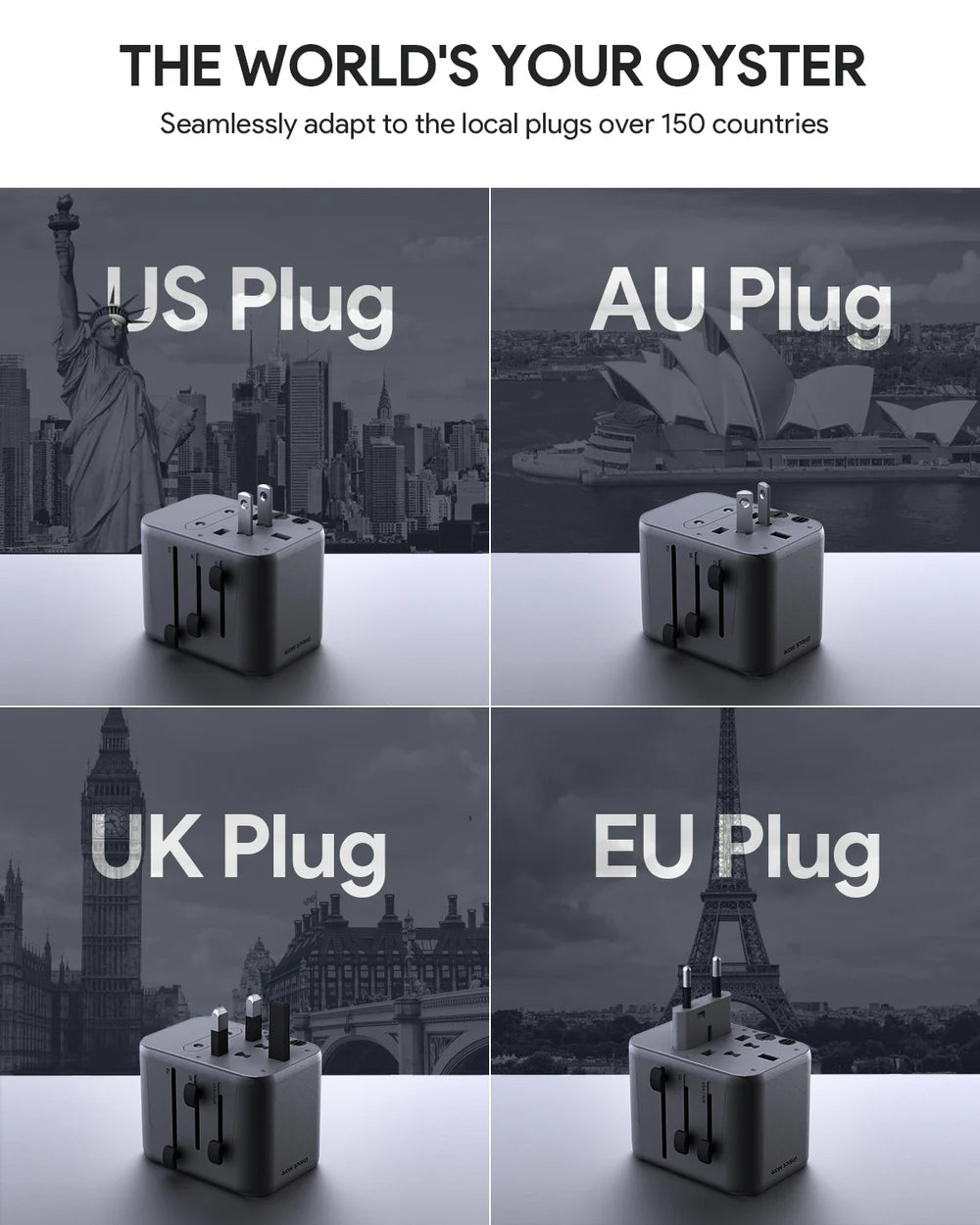 AUKEY TRAVEL MATE 35W ADAPTER WITH USB PORT