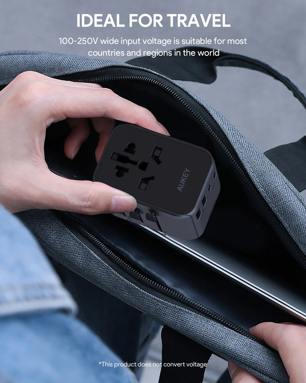 AUKEY MINIMA TRAVEL MATE UNIVERSAL ADAPTER WITH USB PORT