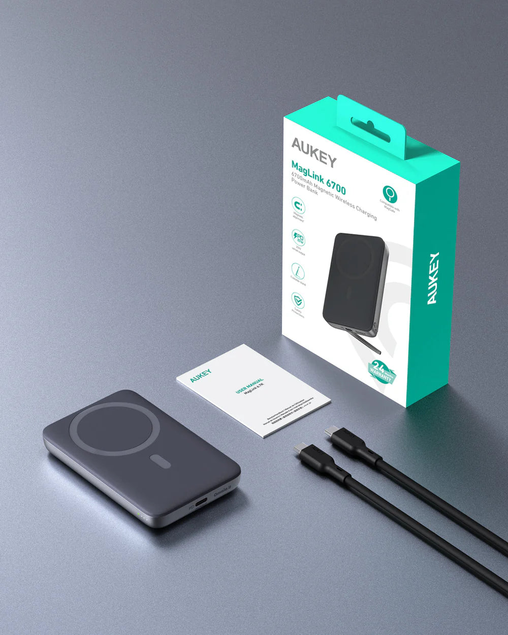 AUKEY WIRLESS POWER BANK 6700 MAH
