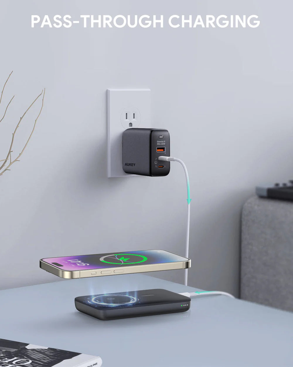 AUKEY WIRLESS POWER BANK 6700 MAH