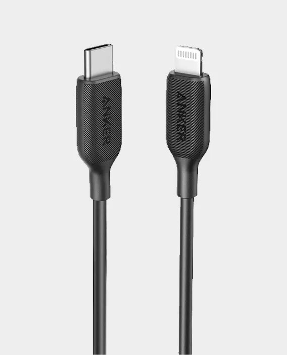 ANKER A8833H11 POWER LINE III USB-C CABLE WITH LIGHTNING CONNECTOR 6FT BLK