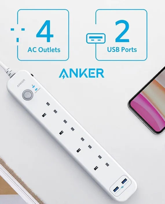 ANKER A9141K21 POWEREXTENDED USB 4 STRIP WHITE