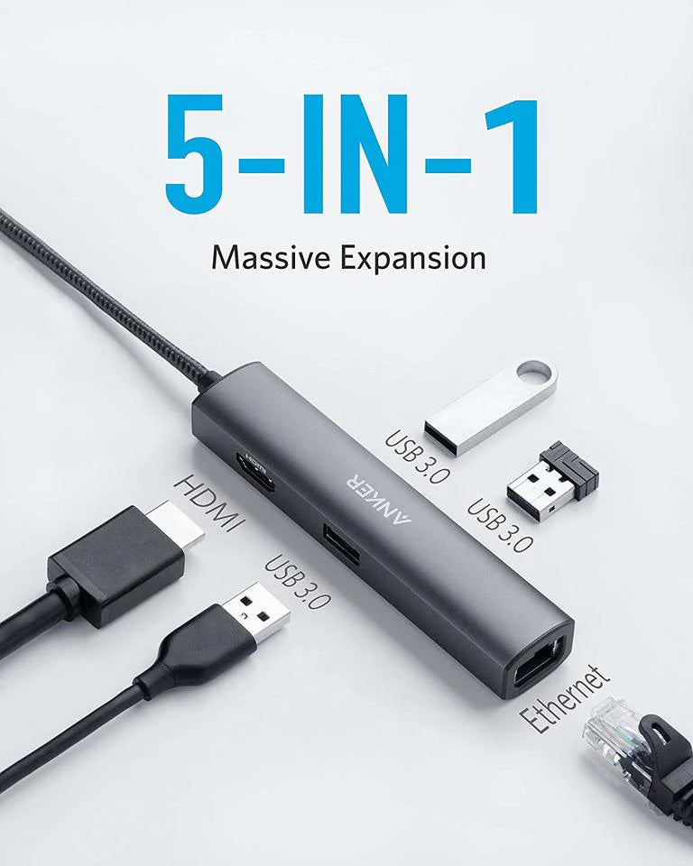 ANKER A8338HA1 5 IN 1 ULTRA SLIM USB C HUB