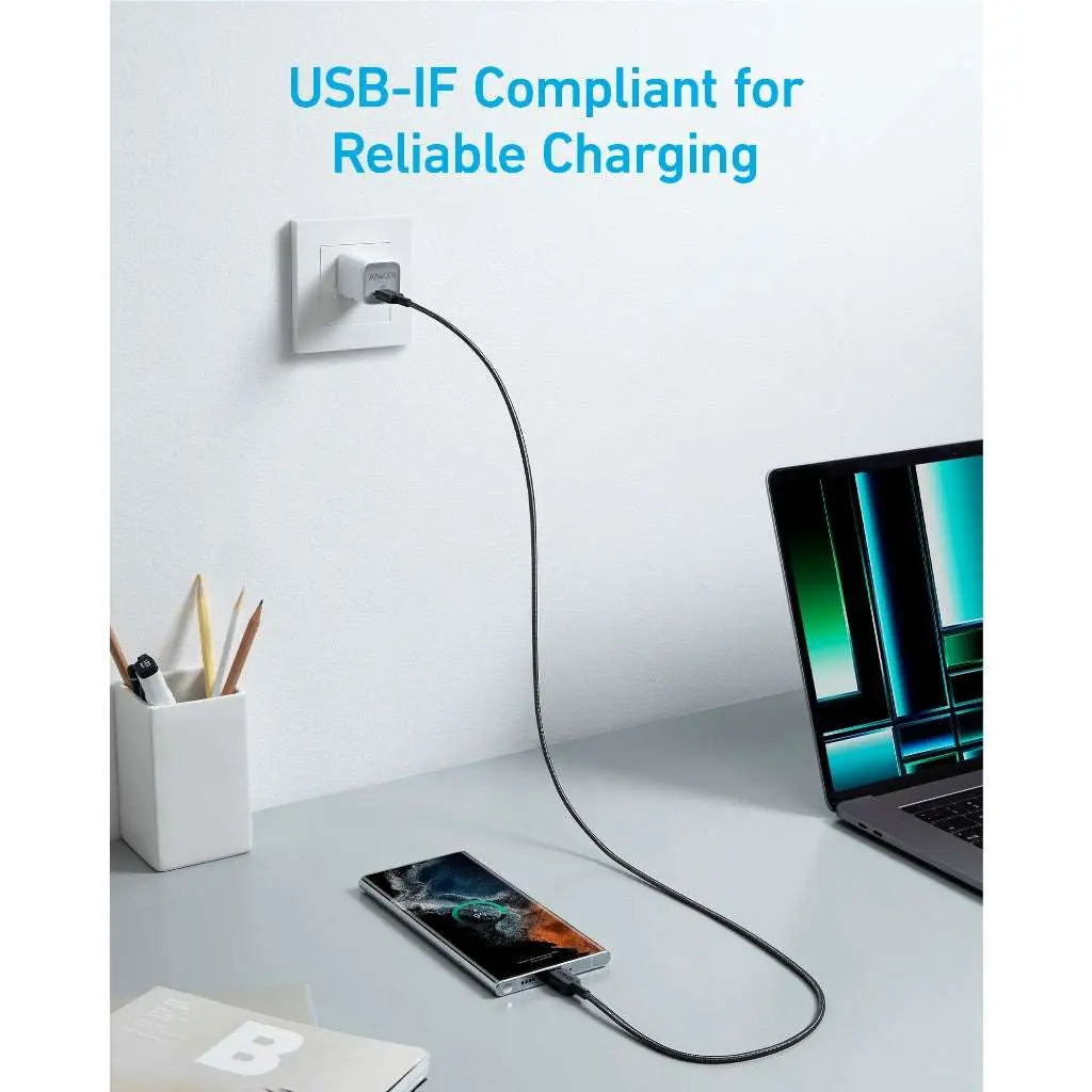 ANKER A81F5H11 322 USB-C TO USB -C CABLE (3FT) BLACK