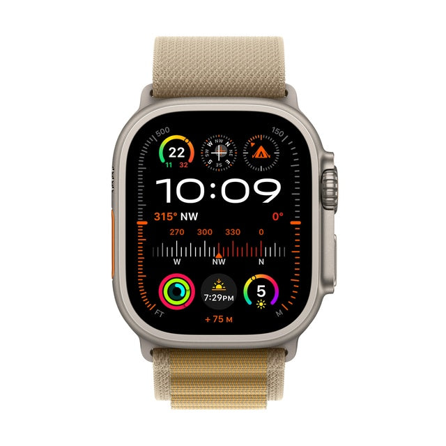APPLE WATCH ULTRA 2 49MM NATURAL TITANIUM CASE WITH TAN ALPINE LOOP MX4F3QA/A