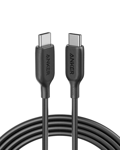 كابل أنكر A8856H11 باورلاين III USB-C إلى USB-C بقوة 100 واط 2.0 بطول 6 أقدام، أسود