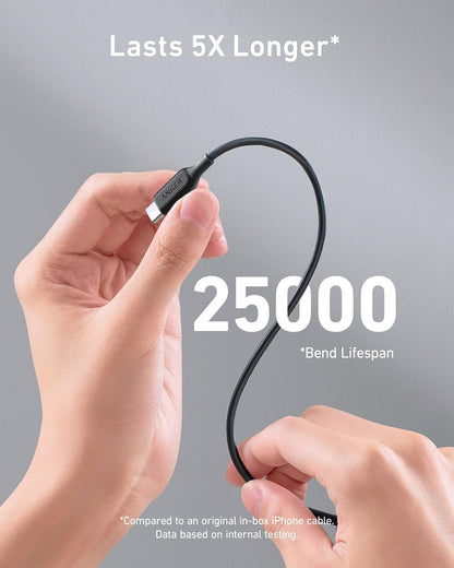 كابل أنكر A8856H11 باورلاين III USB-C إلى USB-C بقوة 100 واط 2.0 بطول 6 أقدام، أسود