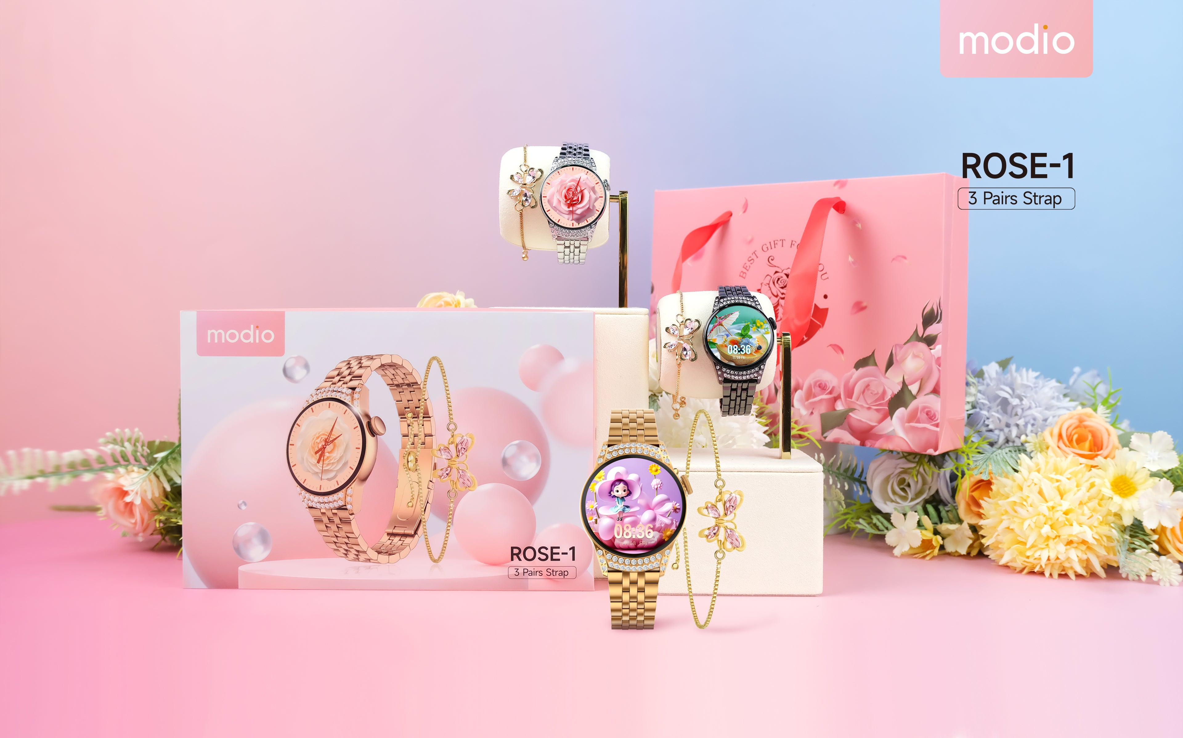 MODIO SMART WATCH ROSE-1