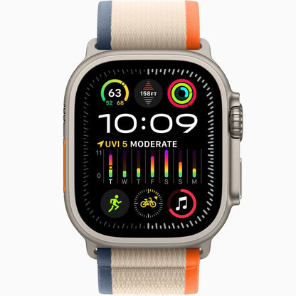 APPLE WATCH ULTRA 2 49MM TITANIUM ORANGE/BEIGE TRAIL LOOP M/L MRF23AE/A