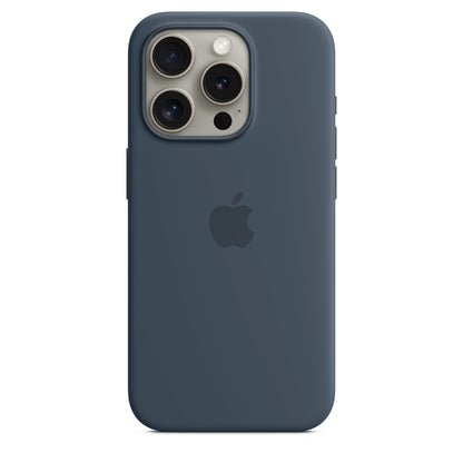 IPHONE 15 PRO SILICONE CASE WITH MAGSAFE STORM BLUE MT1D3FE/A