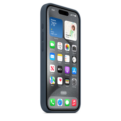 IPHONE 15 PRO SILICONE CASE WITH MAGSAFE STORM BLUE MT1D3FE/A