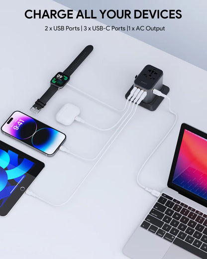 AUKEY TRAVEL MATE 35W ADAPTER WITH USB PORT