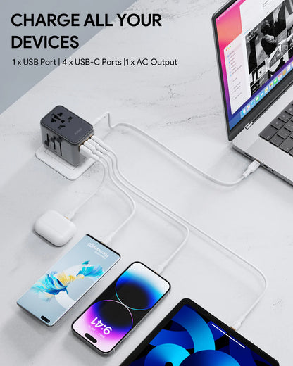 AUKEY TRAVEL MATE 65W ADAPTER WITH USB PORT