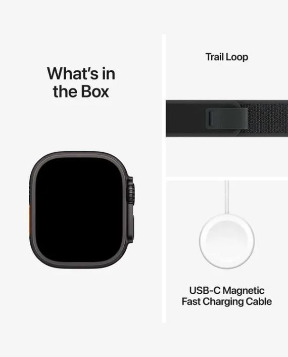 APPLE WATCH ULTRA 2 49MM BLACK TITANIUM CASE BLACK TRAIL LOOP S/M MX4U3QA/A
