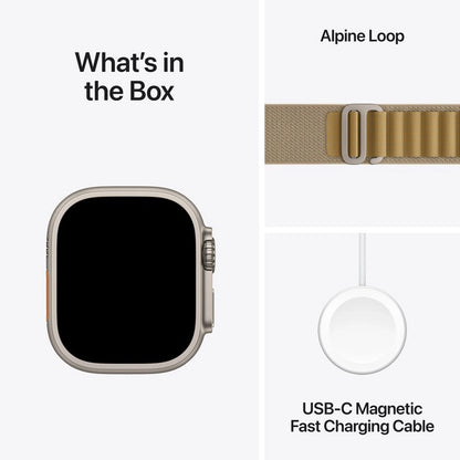 APPLE WATCH ULTRA 2 49MM NATURAL TITANIUM CASE WITH TAN ALPINE LOOP MX4F3QA/A