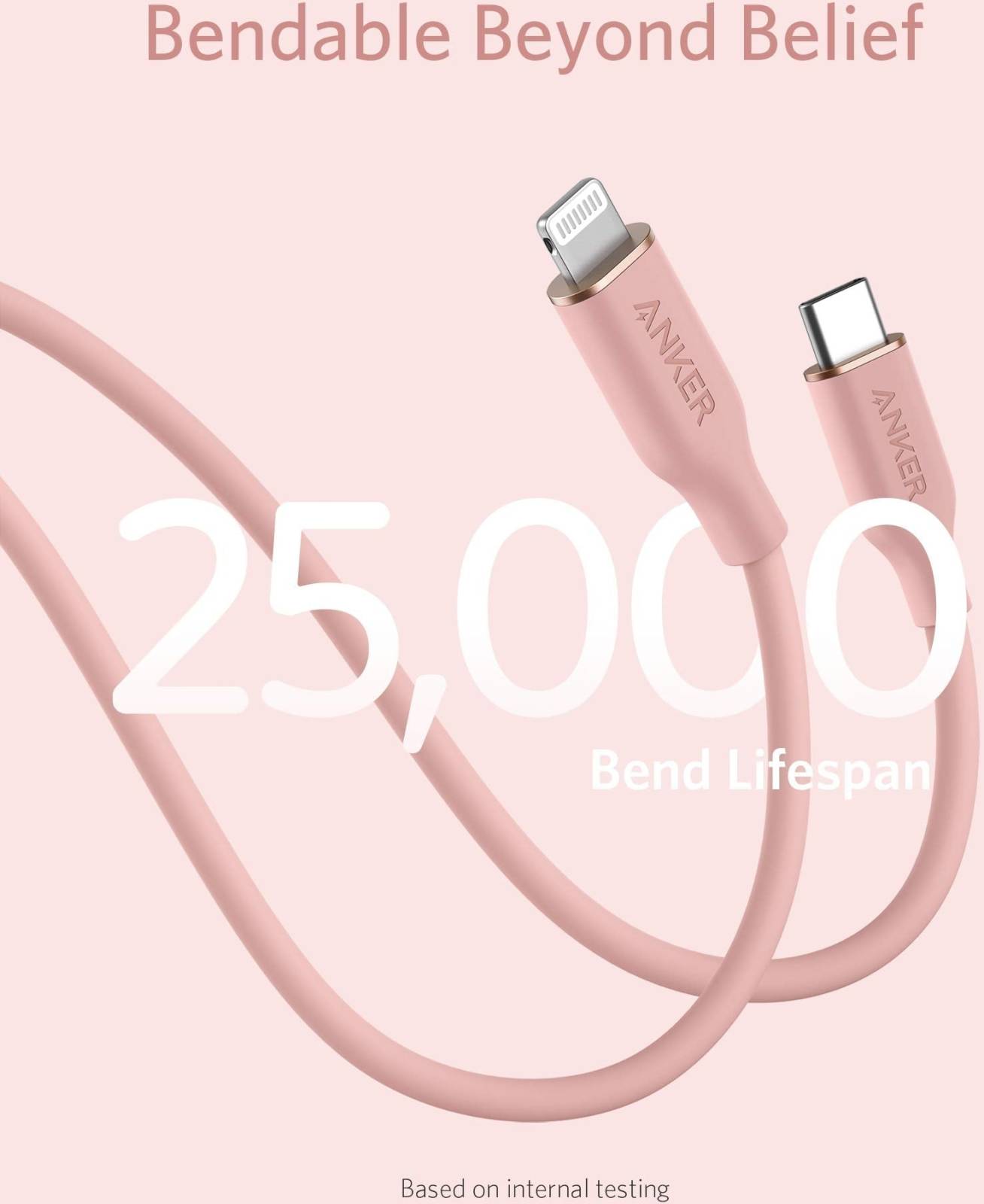 A8662H51 ANKER POWER LINE III USB-C WITH LIGHTNING CONNECTOR 3FT PINK