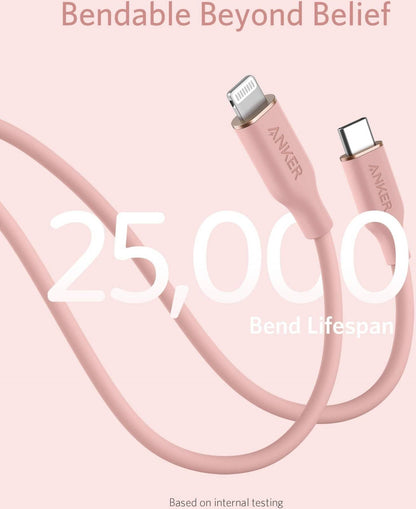 A8662H51 ANKER POWER LINE III USB-C WITH LIGHTNING CONNECTOR 3FT PINK